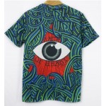 Blue Bloody Totem Triangle Eyes Short Sleeves Mens T-Shirt